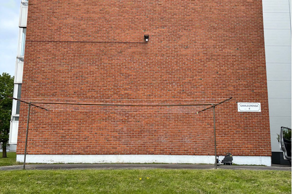 Exterior brick wall after laser cleaning